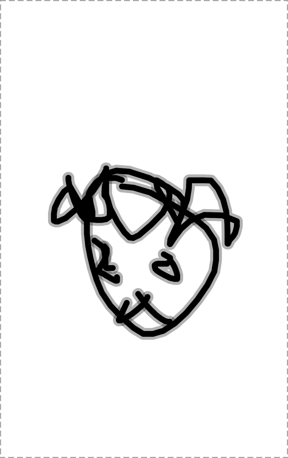 A hastily scribbled face that is allegedly Pennywise the clown
